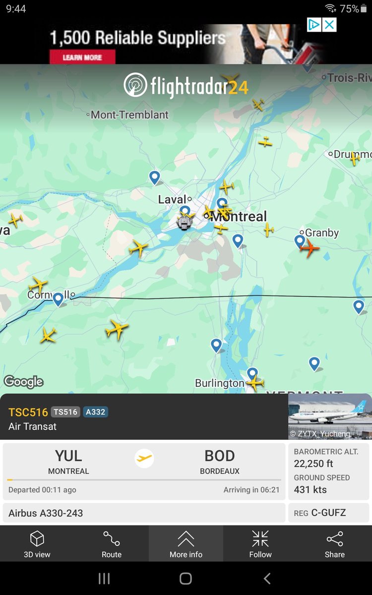 blitzd68's tweet image. I had no clue there was a direct flight from Canad to Bordeaux France
@flightradar24  thanks