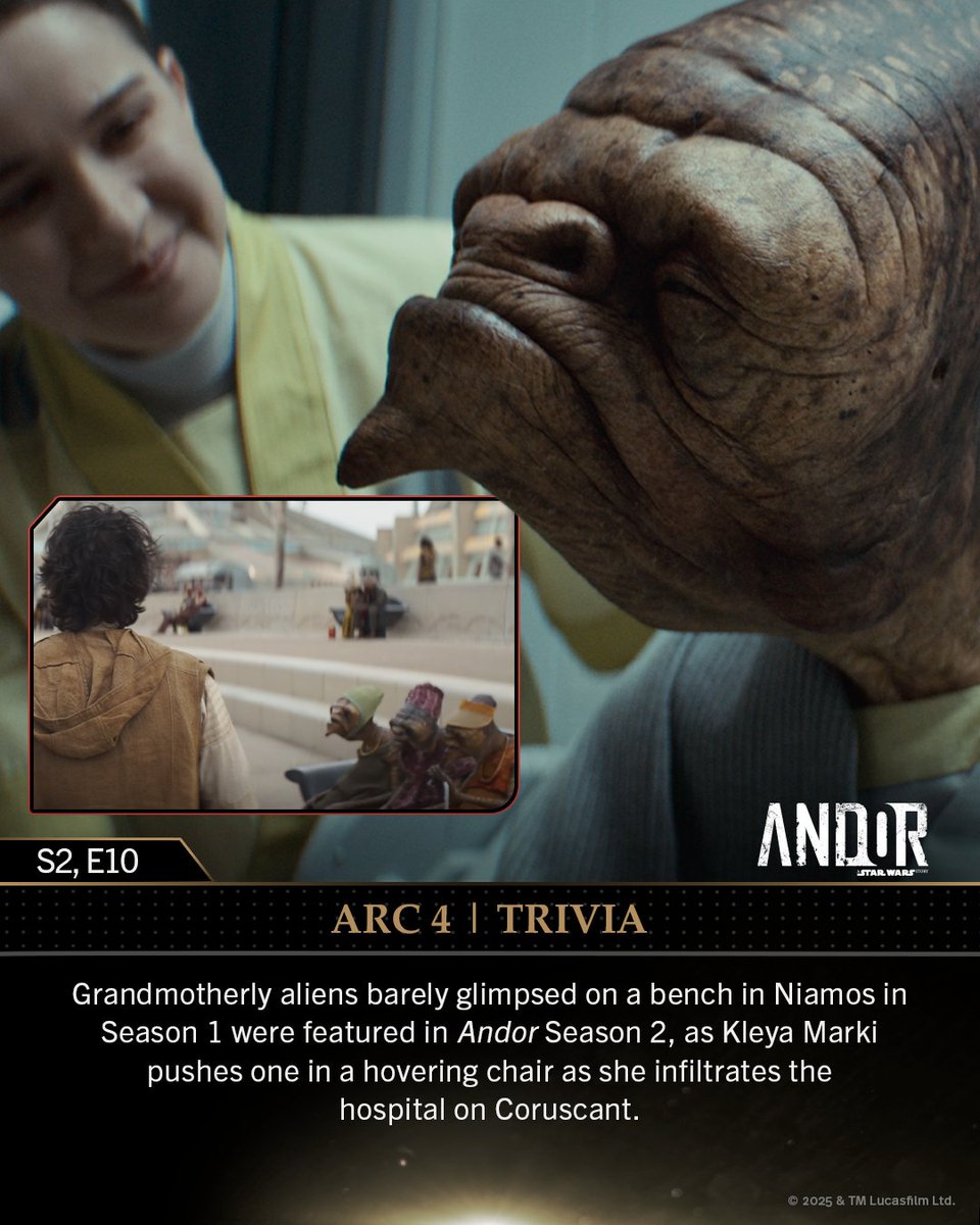 starwars's tweet photo. Did you remember the grandmotherly aliens from Season 1?

Learn more trivia in the official Andor episode guide: https://t.co/vv0bN4WTZw https://t.co/Qniz9IfzCN