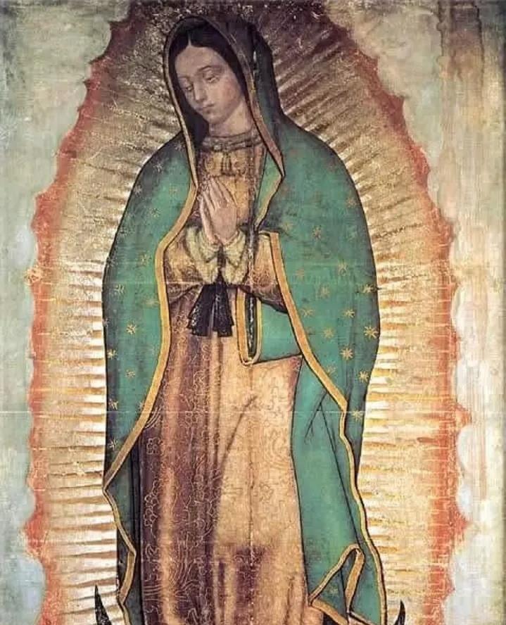 ✝️ Dios te salve, María, 
llena eres de gracia;
el Señor es contigo.
Bendita Tú eres 
entre todas las mujeres,
y bendito es el fruto de tu vientre, Jesús. 

Santa María, Madre de Dios,
ruega por nosotros, pecadores,
ahora y en la hora de nuestra muerte. Amén 🙏