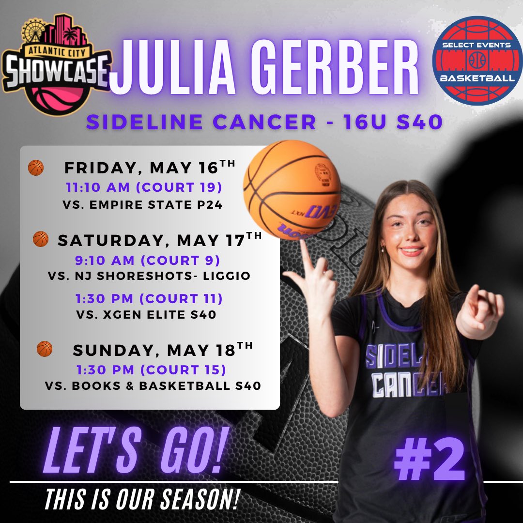 Julia Gerber (@julgerber) on Twitter photo Looking forward to the <a href="/SelectEventsBB/">Select Events Basketball</a> Atlantic City Showcase this weekend.
Schedule ⬇️ Looking forward to the <a href="/SelectEventsBB/">Select Events Basketball</a> Atlantic City Showcase this weekend.
Schedule ⬇️