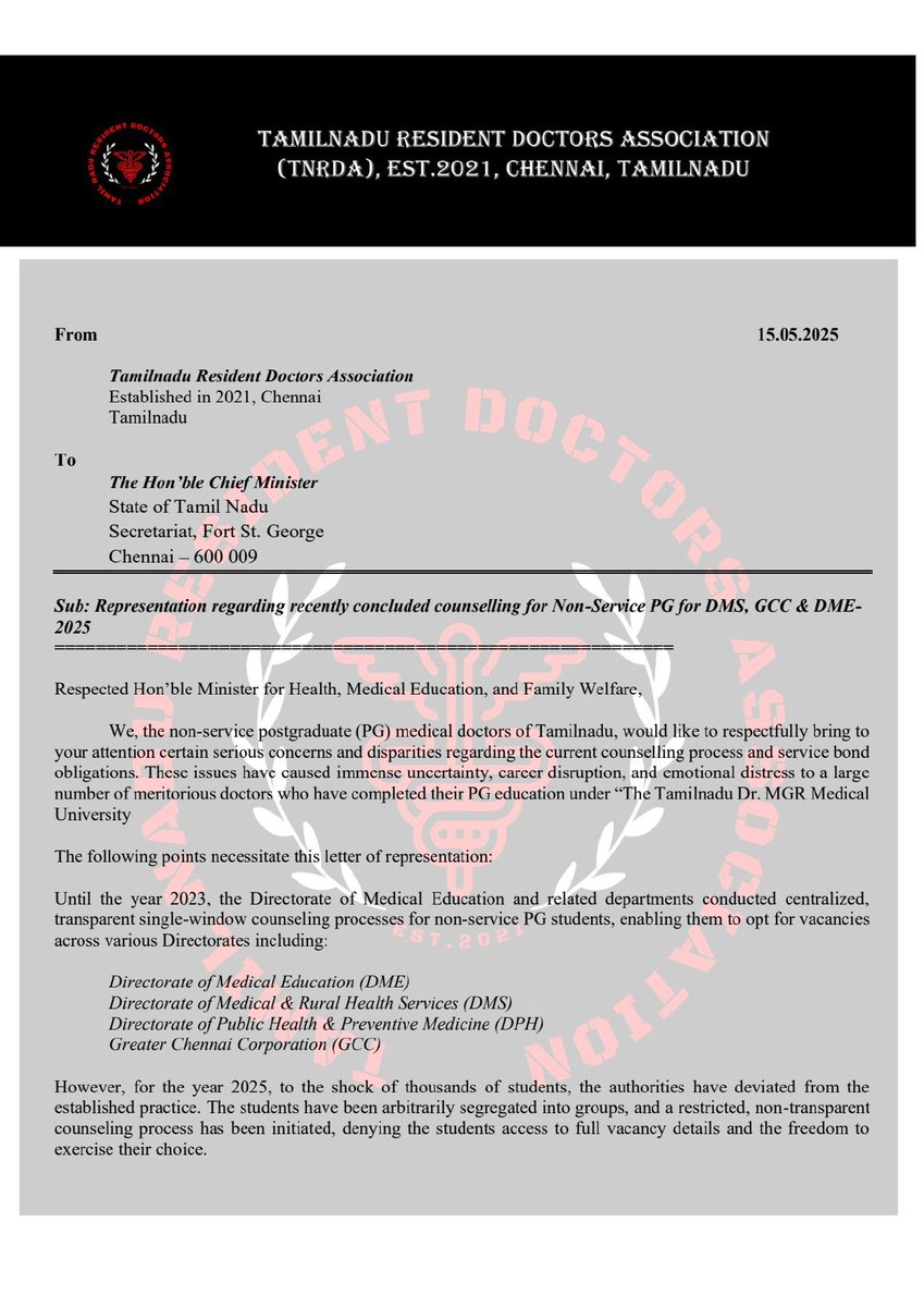 Tamil Nadu Resident Doctors Association tweet media