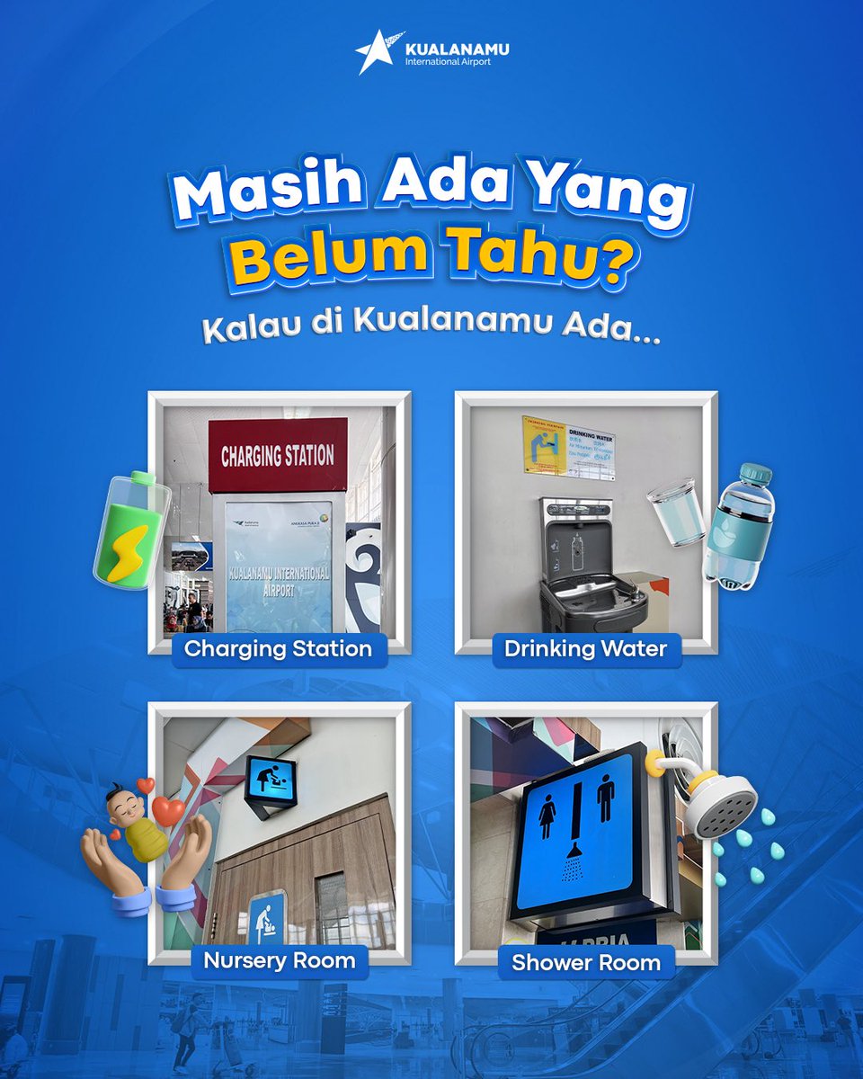 kno_airport's tweet image. Masih ada yang belum tahu? Di Kualanamu tuh ada banyak fasilitas seperti ini ya. Semua demi kenyamanan #APfriends selama di bandara!

#Kualanamu
#Bandarakualanamu
#kualanamuinternationalairport