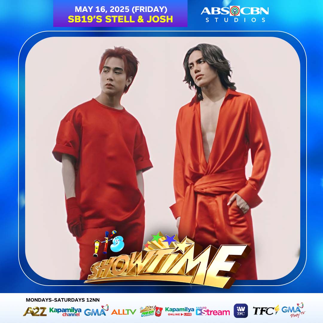 Madlang People! Makikisaya sa atin this Friday sa #KIDSona sina Stell and Josh ng #SB19 sa #ItsShowtime! #ShowtimeProtype 💙💛