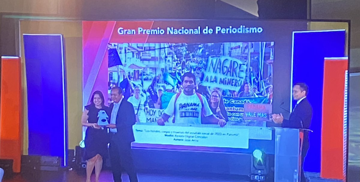 Felicidades a José Arcia ⁦<a href="/06Arcia/">Jose Arcia</a>⁩ de ⁦<a href="/ConcolonPanama/">Concolón Panamá</a>⁩ por el gran premio de periodismo del ⁦<a href="/fperiodistaspma/">Fórumdeperiodistas</a>⁩