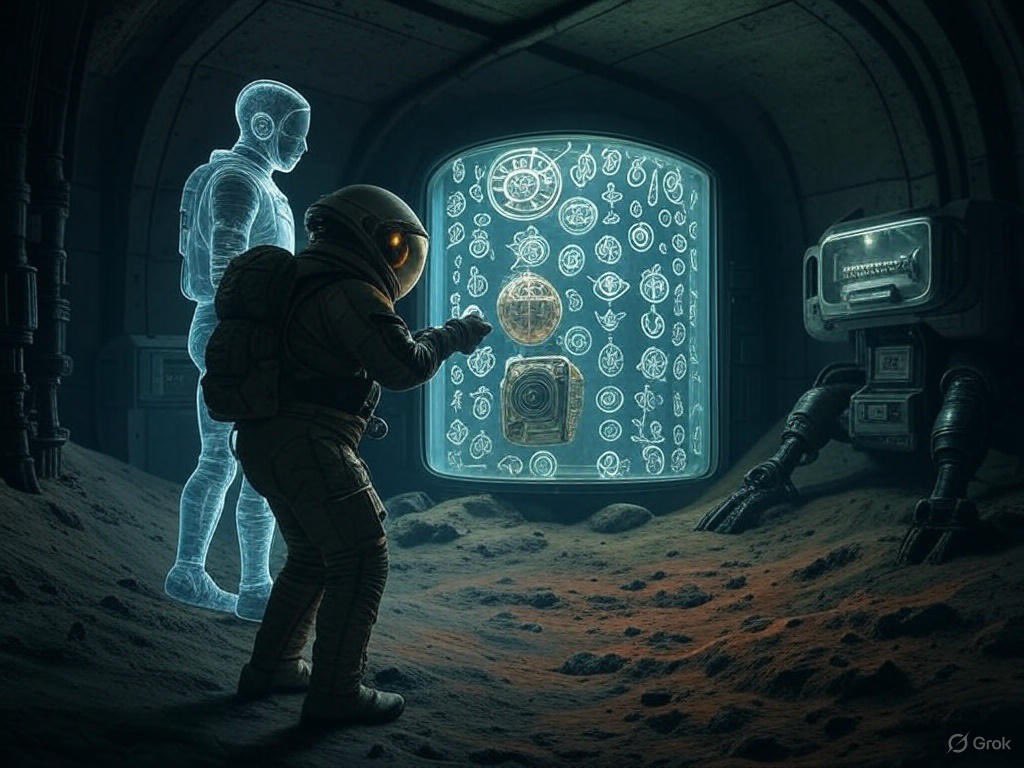 Writing Prompt:

In 2247, Mars hides a secret. You’re in an underground city, fixing terraforming machines. One night you find a glowing chamber with alien symbols. A hologram warns the colony’s reactor explode in 72 hours. It gives you a cryptic device tied to hidden memories.