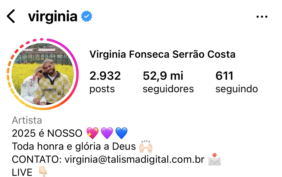 vaidesmaiar's tweet photo. Continua descendo! Desde a CPI das Bets, Virginia já perdeu 500 mil seguidores https://t.co/pow44zp3Sg
