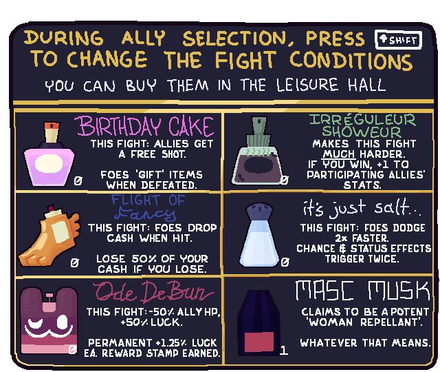 YCT2P's tweet photo. Modifiers let you change the rules of one fight! Each one has positive and negative effects, so choose carefully!
#YCT2P https://t.co/TdgCMHnW0f