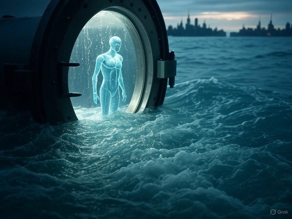 Writing Prompt:

In 2250, Earth’s oceans rise, forcing survivors into floating cities. You’re a scavenger finding tech in submerged ruins. You find a sealed vault with a living AI claiming to control the tides. It offers power to save your city, but at a cost.