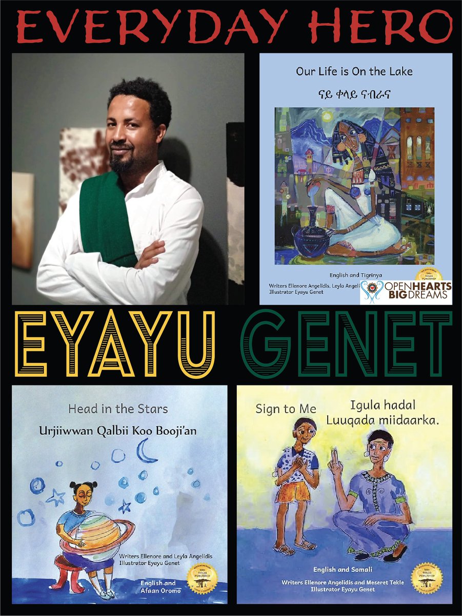 OpenHeartsBigD1's tweet photo. Our Everyday Hero Eyayu Genet is an award-winning artist, author, illustrator, and lecturer at Bahir Dar University. He has written and illustrated some of our most beautiful titles.  Thank you for your talent and your support! 

The Language of Dance: https://t.co/X3vnSF4D1o https://t.co/0mSEoa4V1Z