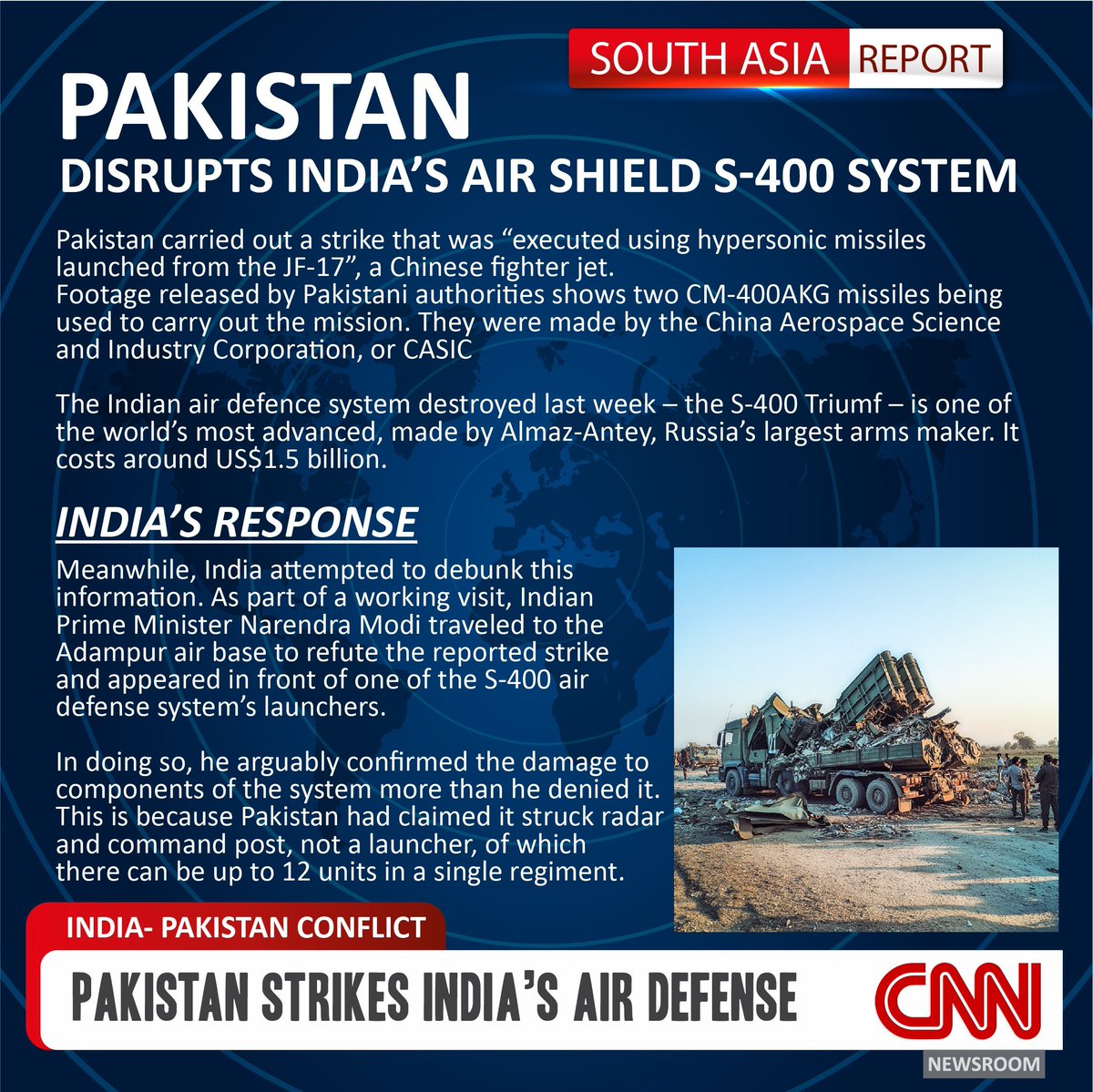 Defence_Index's tweet photo. Pakistan disrupts India's air defence shield S-400 System.

- CNN https://t.co/NSDjKSTURX