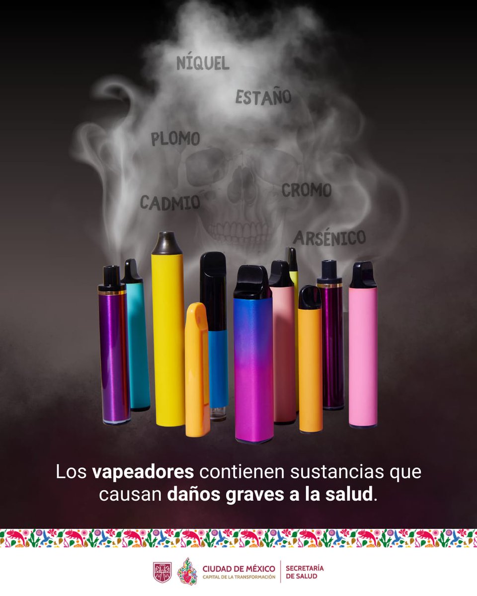 Lo que no te contaron sobre los vapeadores. Sabes el dao que causan?  NO son alternativa para dejar de fumar. Al contrario:  Contienen  nicotina adictiva y sustancias txicas.  Daan tus