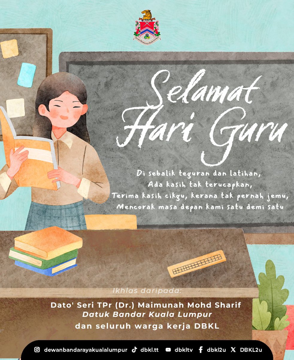 Selamat Hari Guru

Terima kasih dan setinggi-tinggi penghargaan kepada semua warga pendidik atas jasa, dedikasi dan keikhlasan mencurah ilmu membina insan serta membentuk masa depan negara.