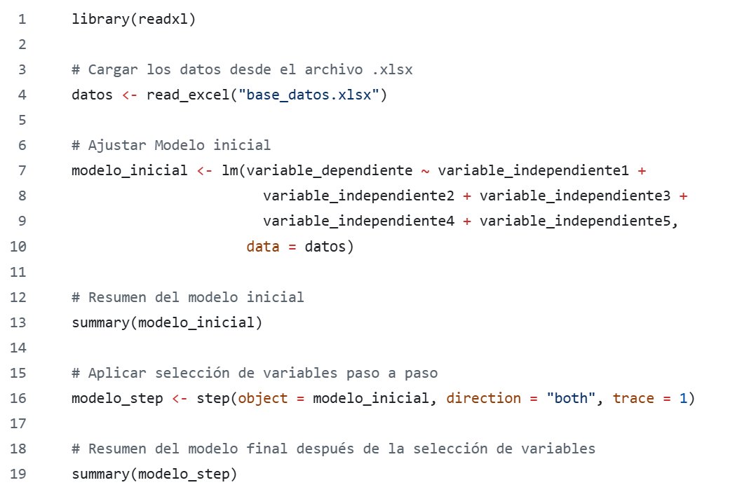 Hola🤠 Si tienes muchas variables independientes y quieres ver cuáles son realmente útiles para explicar tu variable dependiente ➡️aquí va #step en #R.

Ajustas tu modelo de #regresión (👇código) y luego step: ahora sabrás qué variables sí aportan. 

🔗github.com/lesflores/step…