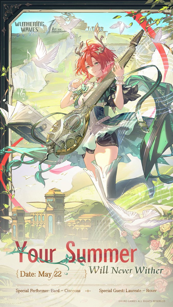 Wuthering_Waves's tweet photo. ✦Ragunna Special Performance Glimpse✦
"I will continue to sing."
"As long as there are those who breathe and see."
"My eternal summer will never fade."

Ciaccona the Bard will grace Ragunna with her captivating performance on May 22. Please stay tuned!

#WutheringWaves
#Ciaccona