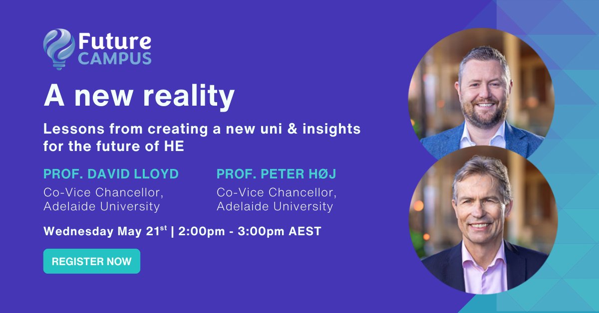 Join Peter Høj and David Lloyd as they explain what is happening with insights relevant to every university at 2pm AEST on Wednesday 21 May – brought to you free of charge by Future Campus.  

loom.ly/VuXsuKM

#HigherEducation #UniversityLeadership #HEAus