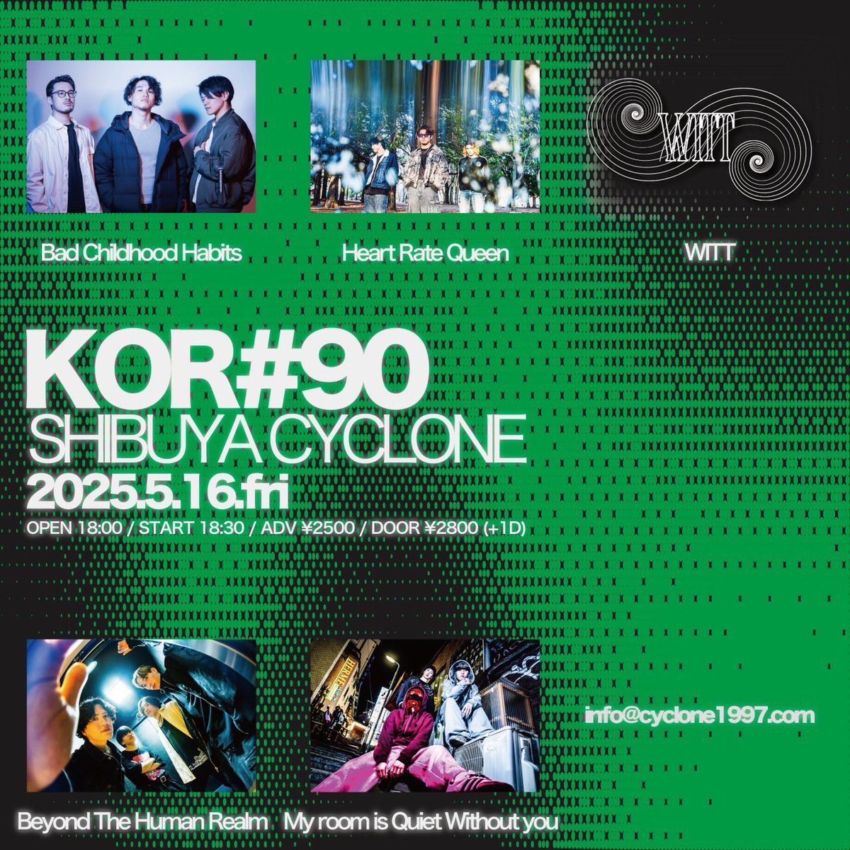 📢ヤッホー😆‼️
今日はナントナント❗❗渋谷サイクロンさんで🔥ライブだヨ〜🎸✨
バンド好きな人ぉ〜〜❓一緒にアガっちゃおッ🎶

我らがWITT、魂こめてやらせていただきます🙏💥
一緒に汗かいて、涙して(?)、シビれる夜にしようネッ🥹🔥