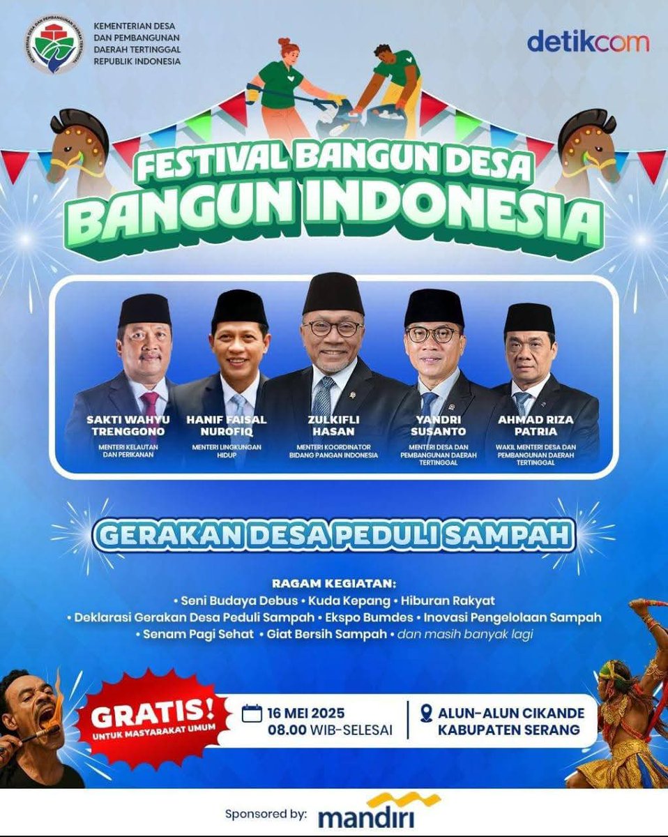 #TPPBersamaMenteriDesa

Deklarasi gerakan desa peduli sampah

#TPPBersamaMenteriDesa

<a href="/prabowo/">Prabowo Subianto</a>
<a href="/YandriSusanto27/">Yandri Susanto</a>
<a href="/ArizaPatria/">Ariza Patria</a>
<a href="/taufikmadjid71/">IG : taufik.madjid</a>
<a href="/kemendespdt/">#BangunDesaBangunIndonesia</a>
<a href="/bpsdmkemendesa/">Bpsdm Kemendesa</a>