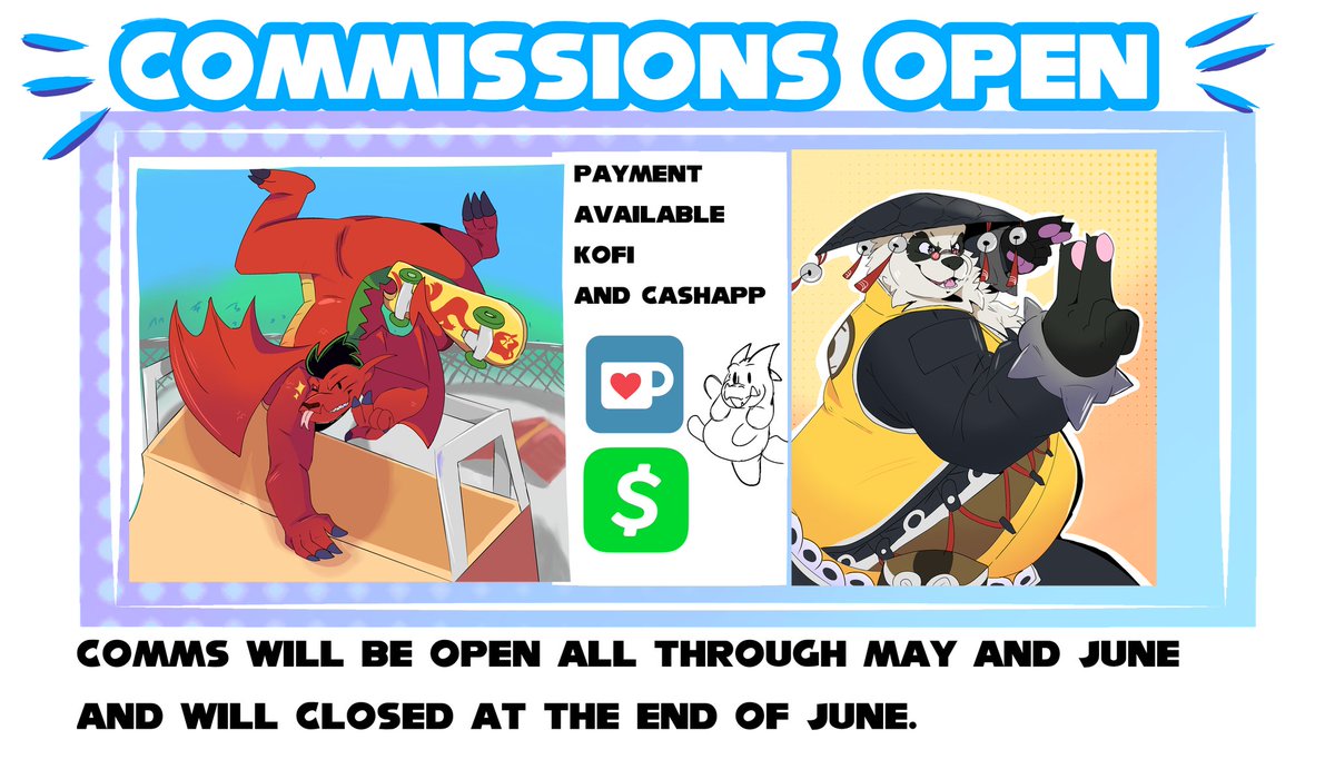I'm now opening up my commissions again. Not only for the rest of May but also June to celebrate Pride Month later on down the line.

 (Which I might have something special added to Ko-Fi for June) 

Feel free to ask about it in DMs if interested!