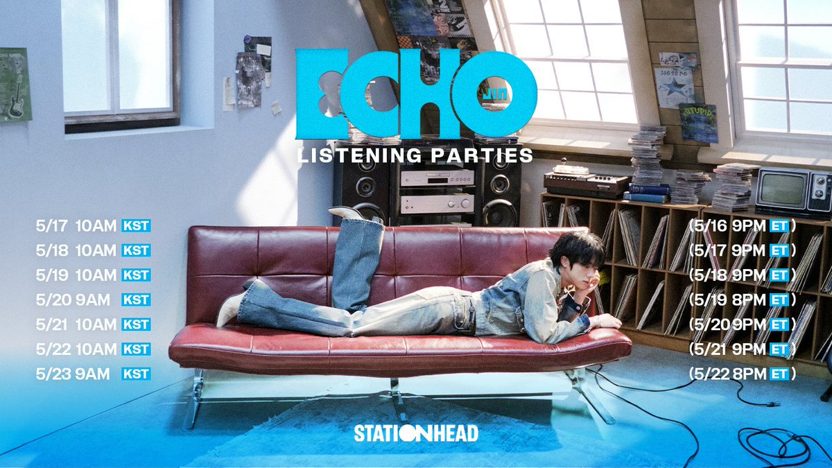 bts_bighit's tweet image. Join the Jin ‘Echo’ Listening Party on @STATIONHEAD!
📆 Schedule
May 17~19, 10am (KST) | May 16~18, 9pm (ET)
May 20, 9am (KST) | May 19, 8pm (ET)
May 21~22, 10am (KST) | May 20~21, 9pm (ET)
May 23, 9am (KST) | May 22, 8pm (ET)
👉 stationhead.com/btsofficial
*Stationhead log-in &…