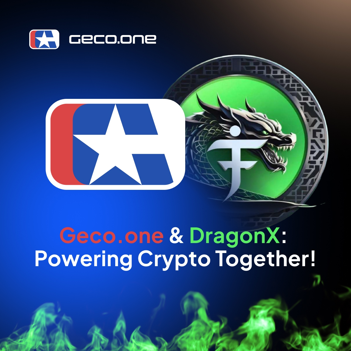 GecoOne's tweet photo. The https://t.co/FUt5ZevAAy & https://t.co/tVQjshVzyM partnership is LIVE!  Yesterday’s announcement got us buzzing—now it’s time to dive in. Join us in powering the future of crypto with cutting-edge solutions. What are you most excited about? Let’s talk! @TeamDragonX888  #GecoOne #DragonX #CryptoFuture