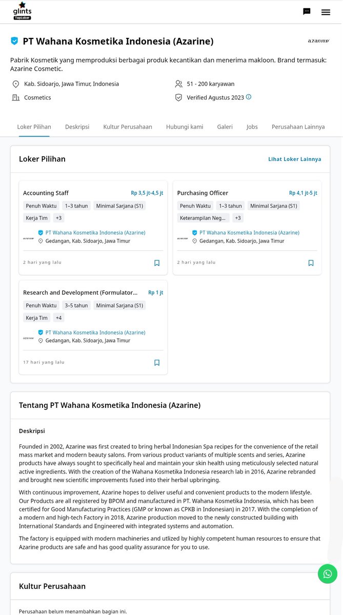 kasturiberduri_'s tweet image. Oke ku spill perusahaan brand besar lokal yang ngasih gaji under UMR

1. Azarine (UMR Sidoarjo 2025 Rp4.870.511,00)