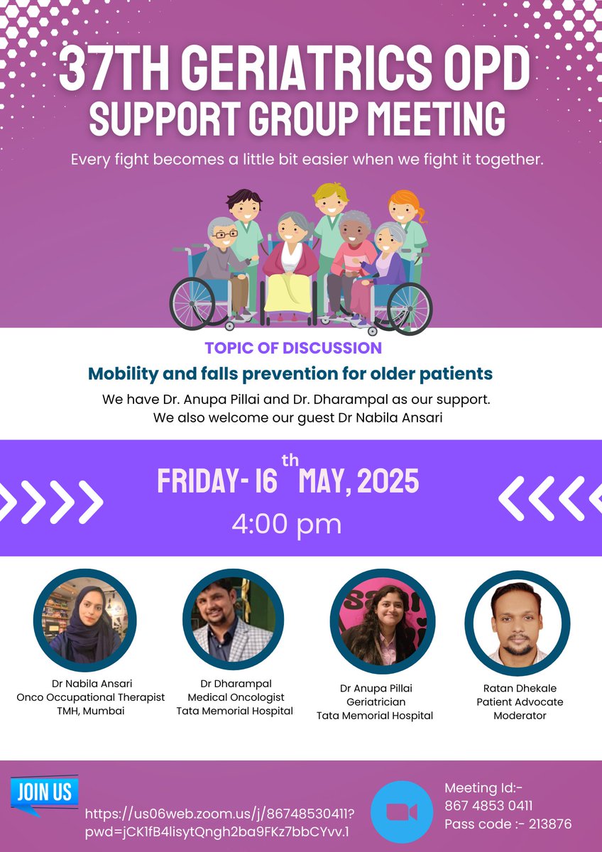 Lung Connect India (@lungconnectin) on Twitter photo Lung Connect India Foundation invites you to join our 37th Geriatric OPD Support Group Meeting
<a href="/Sanjeev_33/">Sanjeev Sharma</a> <a href="/VanitaNoronha/">Vanita Noronha, MBBS MD DM</a>
#lunghealth #cancersupportcommunity #patientengagement #lungcancer #lungcancerawareness #geriatrics Lung Connect India Foundation invites you to join our 37th Geriatric OPD Support Group Meeting
<a href="/Sanjeev_33/">Sanjeev Sharma</a> <a href="/VanitaNoronha/">Vanita Noronha, MBBS MD DM</a>
#lunghealth #cancersupportcommunity #patientengagement #lungcancer #lungcancerawareness #geriatrics