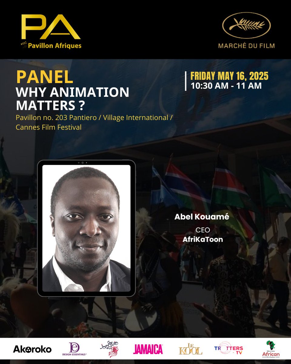 🎨 Why Animation Matters

Join Kouame N.abel of AfriKaToon for a rapid-fire session on the growing power of animation in African and global cinema — from cultural impact to creative opportunity.

🗓 Friday May 16, 2025
🕥 10:30 AM – 11:00 AM
📍 Pavillon Afriques - Pavilion 203 –