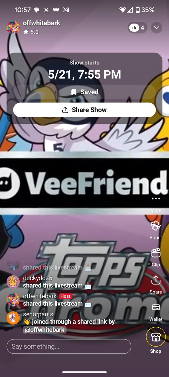 <a href="/OFFWHITEBARK/">Riley Barker</a> <a href="/VeeFriendsCards/">VeeFriends Cards</a> <a href="/veefriends/">VeeFriends</a> <a href="/Topps/">Topps</a> Ready, Riley. Let's go.
