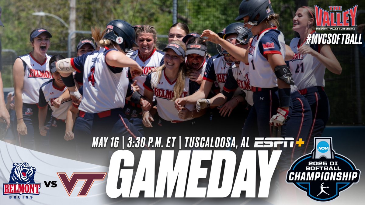 🥎 IT'S GAMEDAY🥎

<a href="/BelmontSoftball/">Belmont Softball</a> takes on Virginia Tech TODAY at 3:30 P.M. ET (2:30 P.M. CT) live on ESPN+‼️

Follow Along⬇️
🖥️bit.ly/4kjs3H9
📊bit.ly/4kpqUOp
📺bit.ly/3S9xDzY

#MVCSoftball