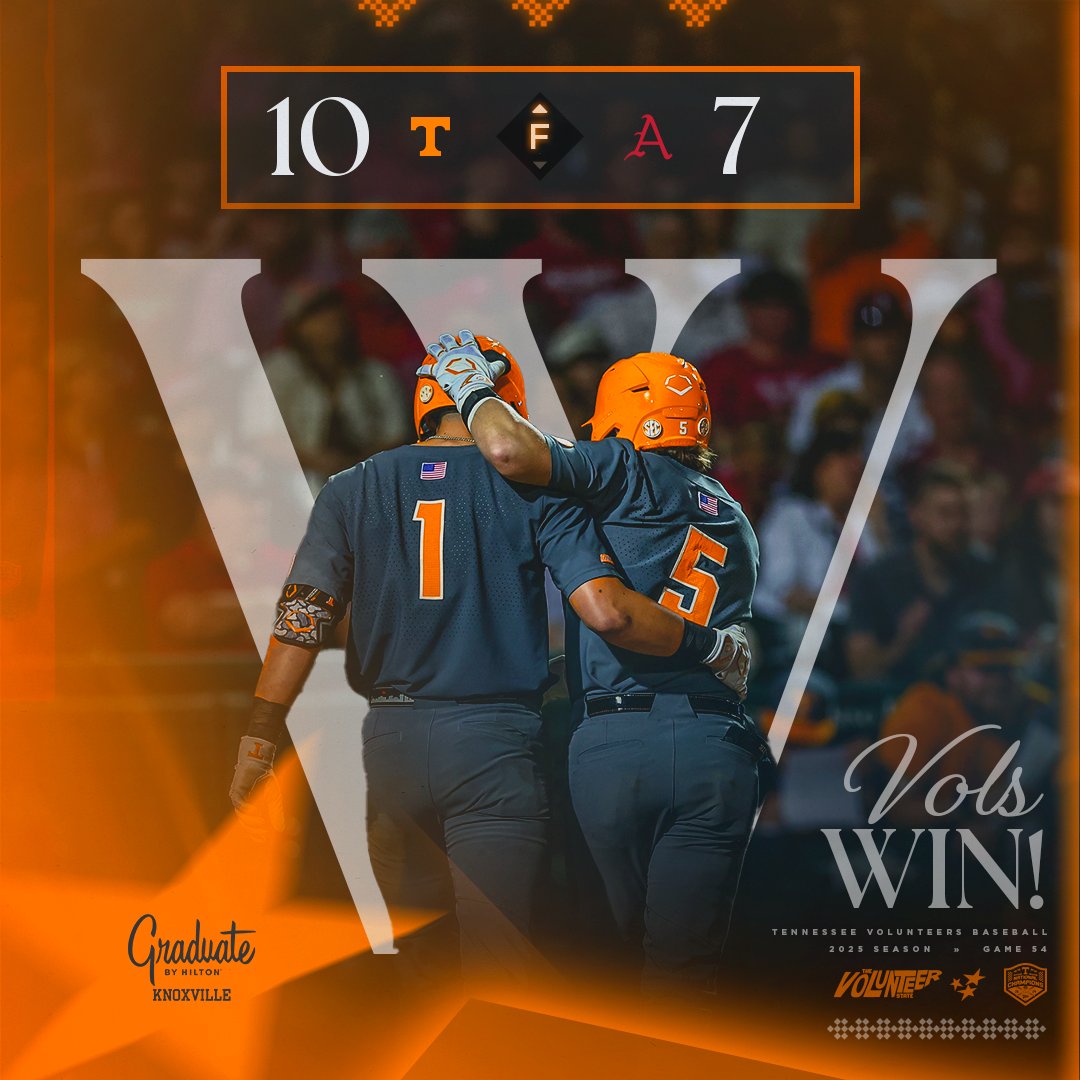 Vol_Baseball's tweet photo. HELLO WIN COLUMN!!

The bats came to play as the Vols take the opener in Fayetteville!

#GBO // #OTH // #VolsWIN