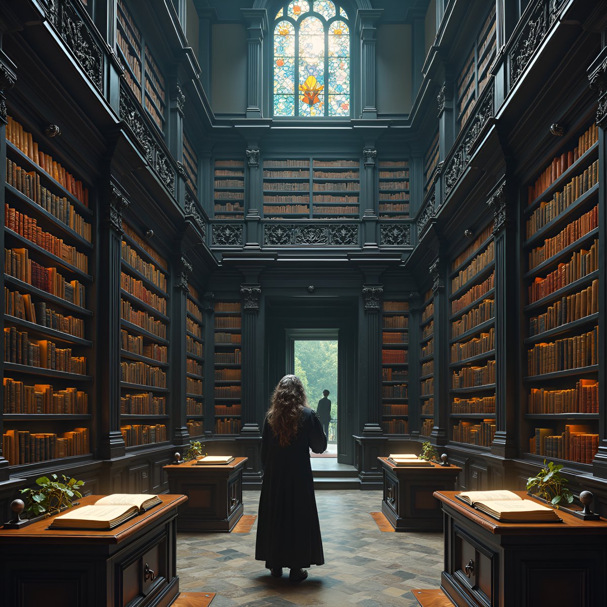 PromptSin's tweet image. Books soaring through a grand, moonlit library with ancient wisdom and mystery 📚🌕 #MysteryLibrary #BookLovers