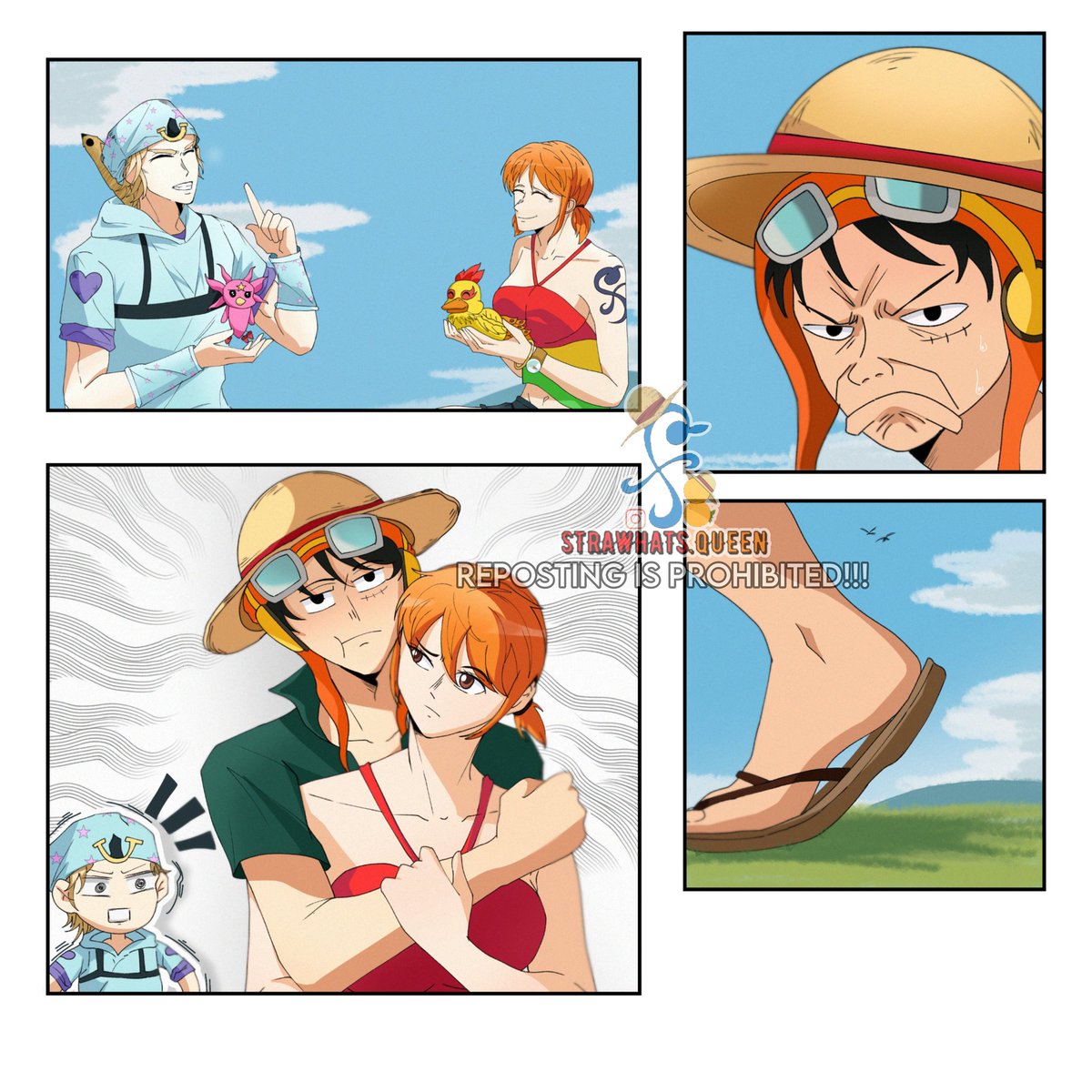 StrawhatsQueen's tweet photo. #MonkeyDLuffy #Nami #LuffyxNami #LuNami #JoJosBizarreAdventure #SteelBallRun #JohnnyJoestar https://t.co/MNMzHJ3cgN