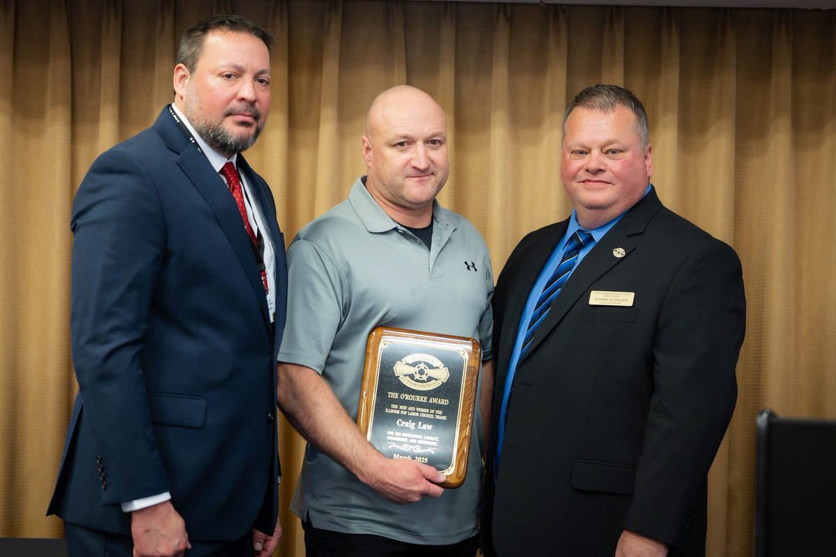 The O’Rourke Award is the highest honor a Labor Council member can achieve. Deputy Sheriff Craig Law, of Sangamon County Sheriff's Office, is our newest O'Rourke Award recipient, who was chosen to receive this award for his great dedication, loyalty, leadership, and friendship.