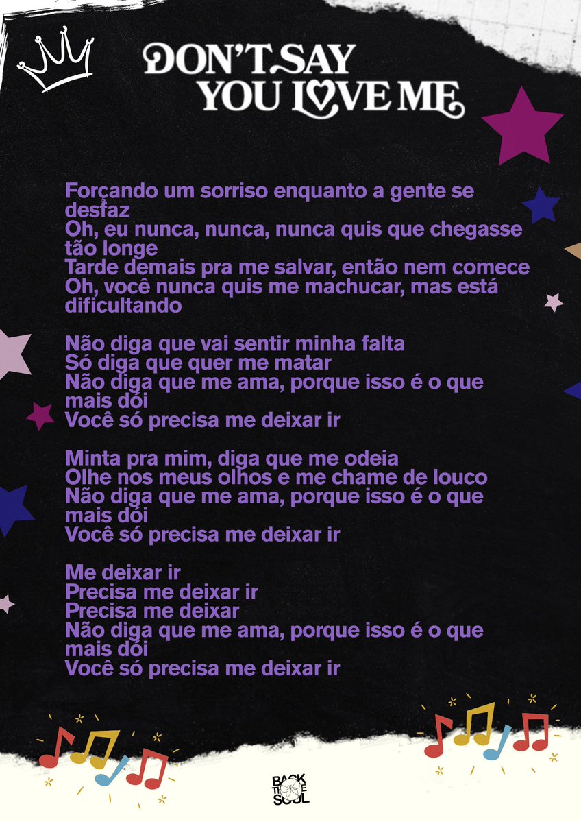 BackTheSoul's tweet image. 🦋 | Tradução de “Don’t Say You Love Me” do #JIN
“Não diga que vai sentir minha falta
Só diga que quer me matar
Não diga que me ama, porque isso é o que mais dói
Você só precisa me deixar ir”
DONT SAY YOU LOVE ME JIN
ECHO BY JIN OUT NOW
#Dont_Say_You_Love_Me
#Jin_Echo