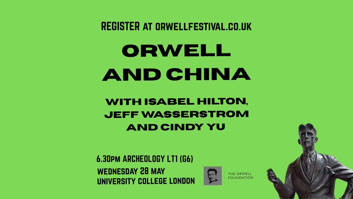 From 1984 to the Hunger Games, dystopian fiction continues to inspire movements like the Umbrella Movement &amp; the Milk Tea Alliance.

What does Orwell mean for China?

Join <a href="/isabelhilton/">Isabel Hilton</a>, Jeff Wasserstrom &amp; <a href="/CindyXiaodanYu/">Cindy Yu</a> at the #OrwellFestival this May.

orwellfestival.co.uk/booking/p/china