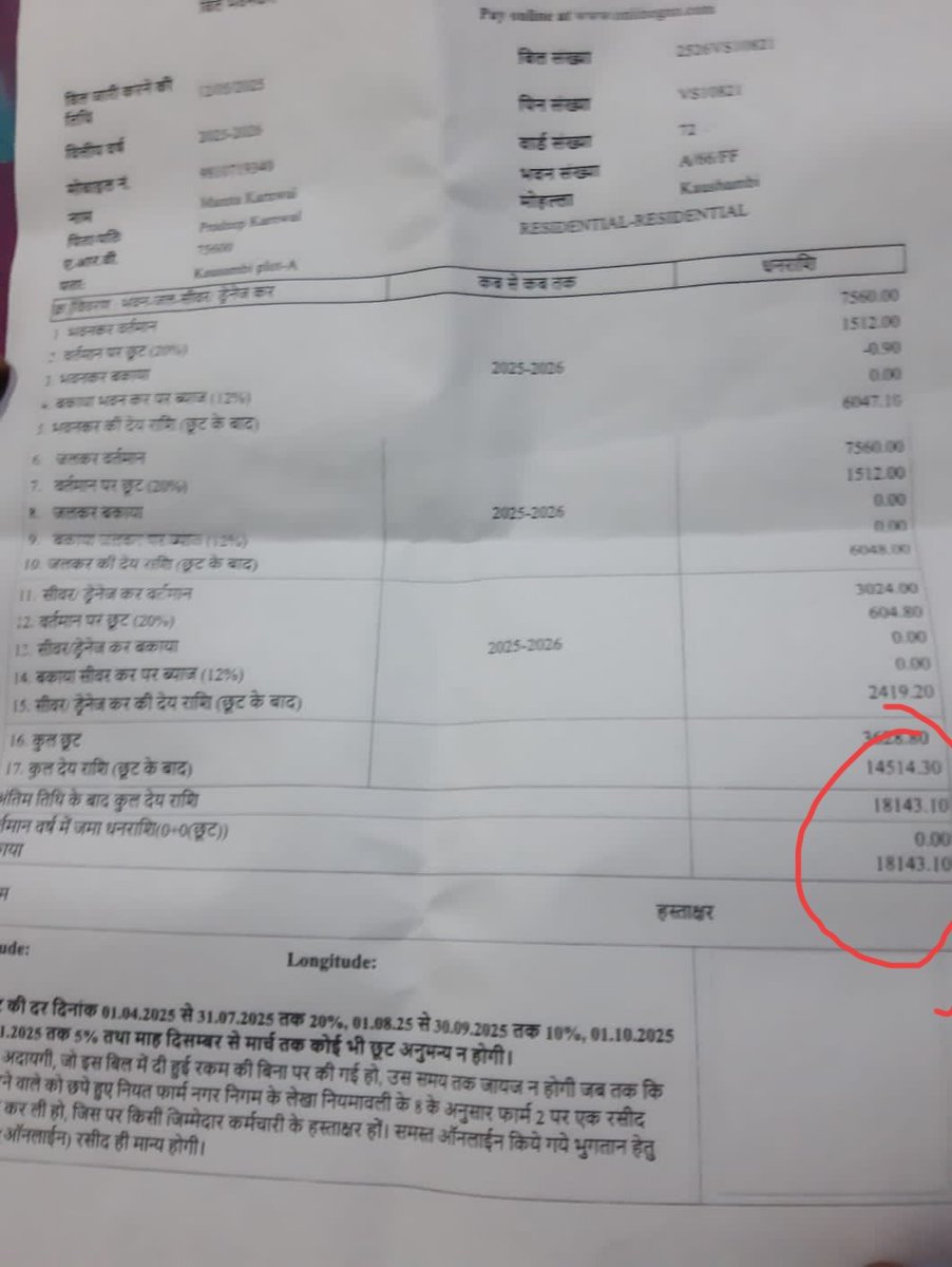 मुख्यमंत्री जी!वसुंधरा:कौशाम्बी गाजि0में हजारों की संख्या में मध्यम वर्गीय और निम्न मध्यवर्गीय रेजिडेंट्स रहते हैं।नगर निगम द्वारा 4 गुना गृहकर बढ़ाये जाने से नागरिक मानसिक,आर्थिक तनाव से गुजर रहे हैं।कृ0बढ़े टैक्स वापस लिया जाए!🇮🇳
<a href="/myogiadityanath/">Yogi Adityanath</a> 
<a href="/dm_ghaziabad/">DM Ghaziabad</a> 
<a href="/AMRUTCityGzb/">Ghaziabad Nagar Nigam</a>