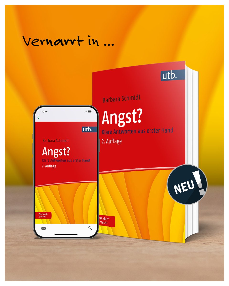 Ausführlich erklärt die Autorin Dr. Barbara Schmidt Wege aus der #Angst und beschreibt dabei auch die neuesten Erkenntnisse zum Einsatz von #Hypnose in der Angsttherapie:
utb.de/doi/book/10.36…

#Angststörung #Psychologie #vernarrtinwissen #uvkverlag <a href="/NeuroBarbara/">PD Dr. Barbara Schmidt</a>