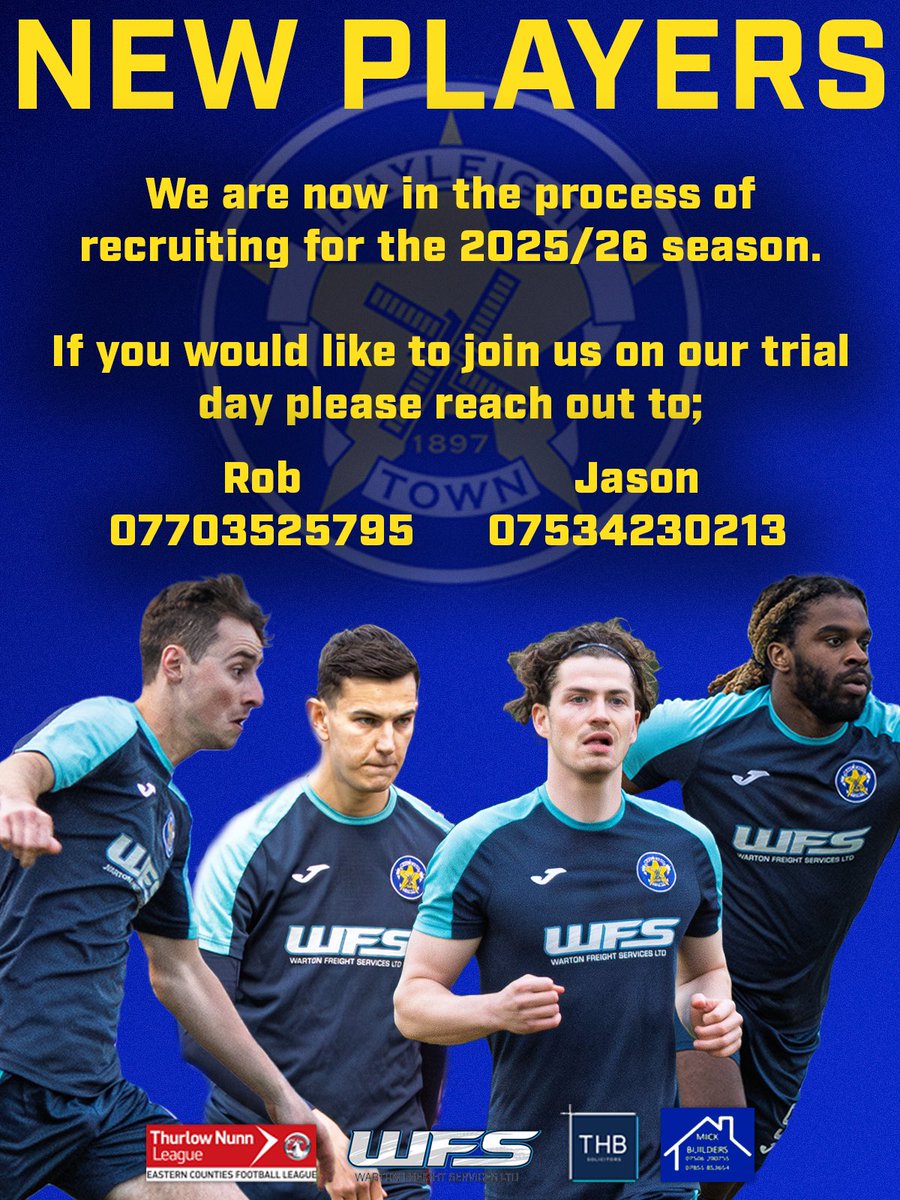 We are looking to add to our already talented squad for the upcoming season. 
If you fancy a new challenge at an ambitious Step 6 club the please get in touch. 

<a href="/Player1stUK/">Players 1st UK</a> <a href="/FreeAgentsFC/">Free Agent Showcase</a>