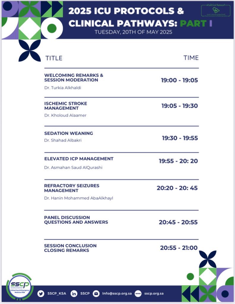 Registration is Open 📣 📣

 First 2025 ICU Educational Activity
ICU Protocols &amp; Clinical Pathways Part I

Date: Tuesday, 20th of May 
Time: 19:00-21:00
Registration Link: 
zoom.us/webinar/regist…

✨2 hours CME accredited ✨