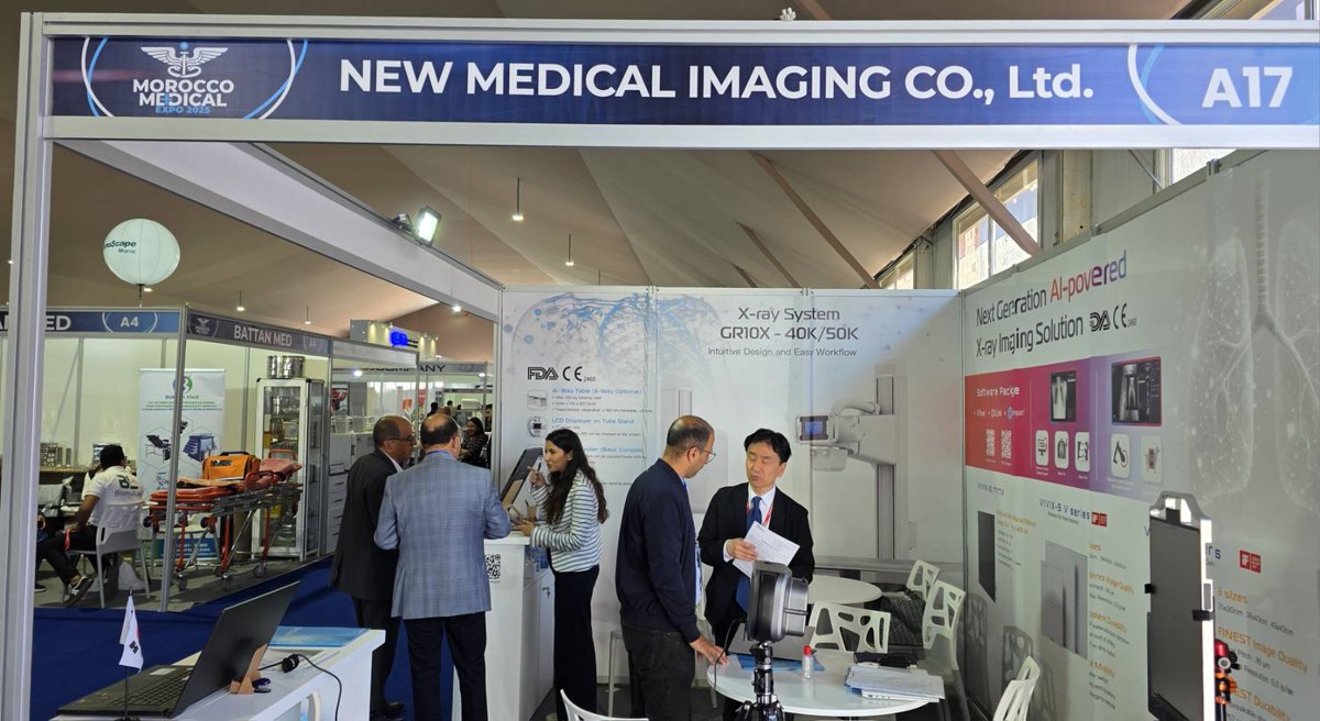imaging_new's tweet photo. ✨Day 2 at Morocco Medical Expo 2025! 
A heartfelt thank you to everyone who visited our booth on the first day.
We’re even more thrilled to officially debut our brand new AI-based Portable CXR Diagnosis Solution.
(A very special furry visitor at our booth yesterday - a cat! 🐱) https://t.co/zL6Dmhpni6