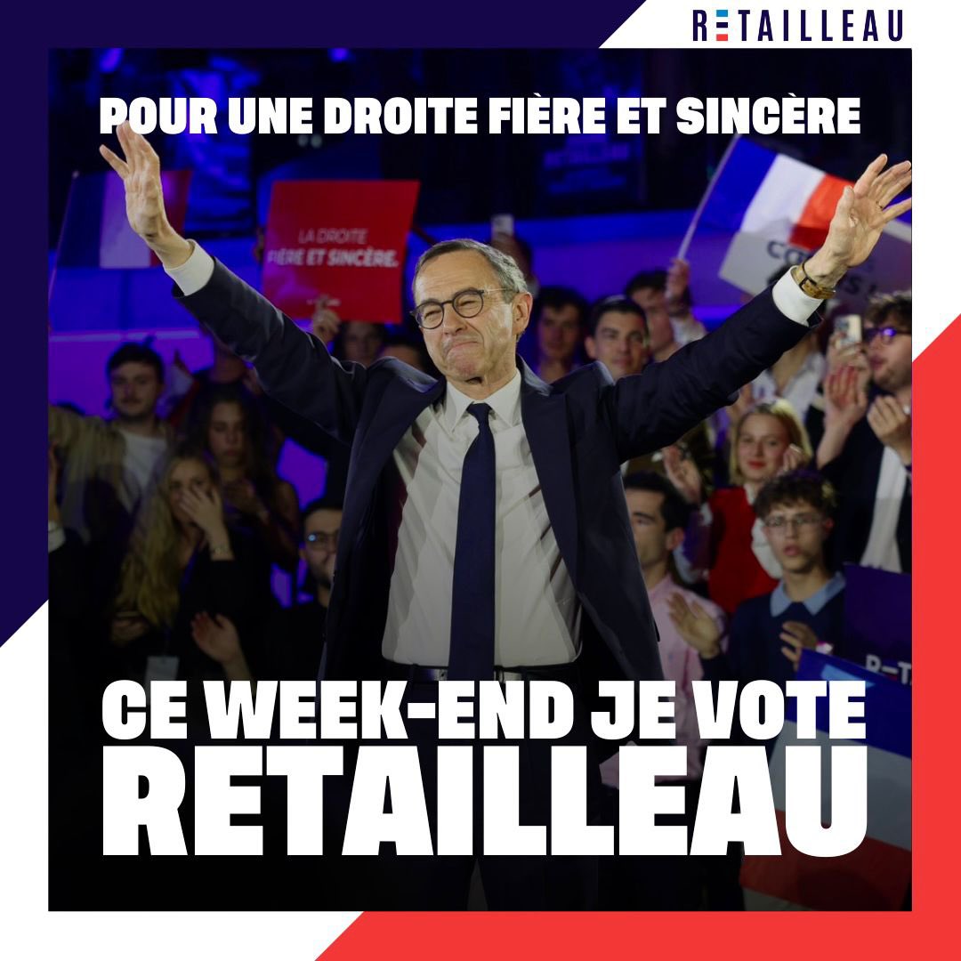 Ce week-end, je fais le choix du courage et de la fidélité. 

À l’heure où la droite cherche son cap, <a href="/BrunoRetailleau/">Bruno Retailleau</a> incarne une ligne claire : une droite fière et sincère. 

Il est le seul à pouvoir redonner une colonne vertébrale à la droite - et une espérance à la France.