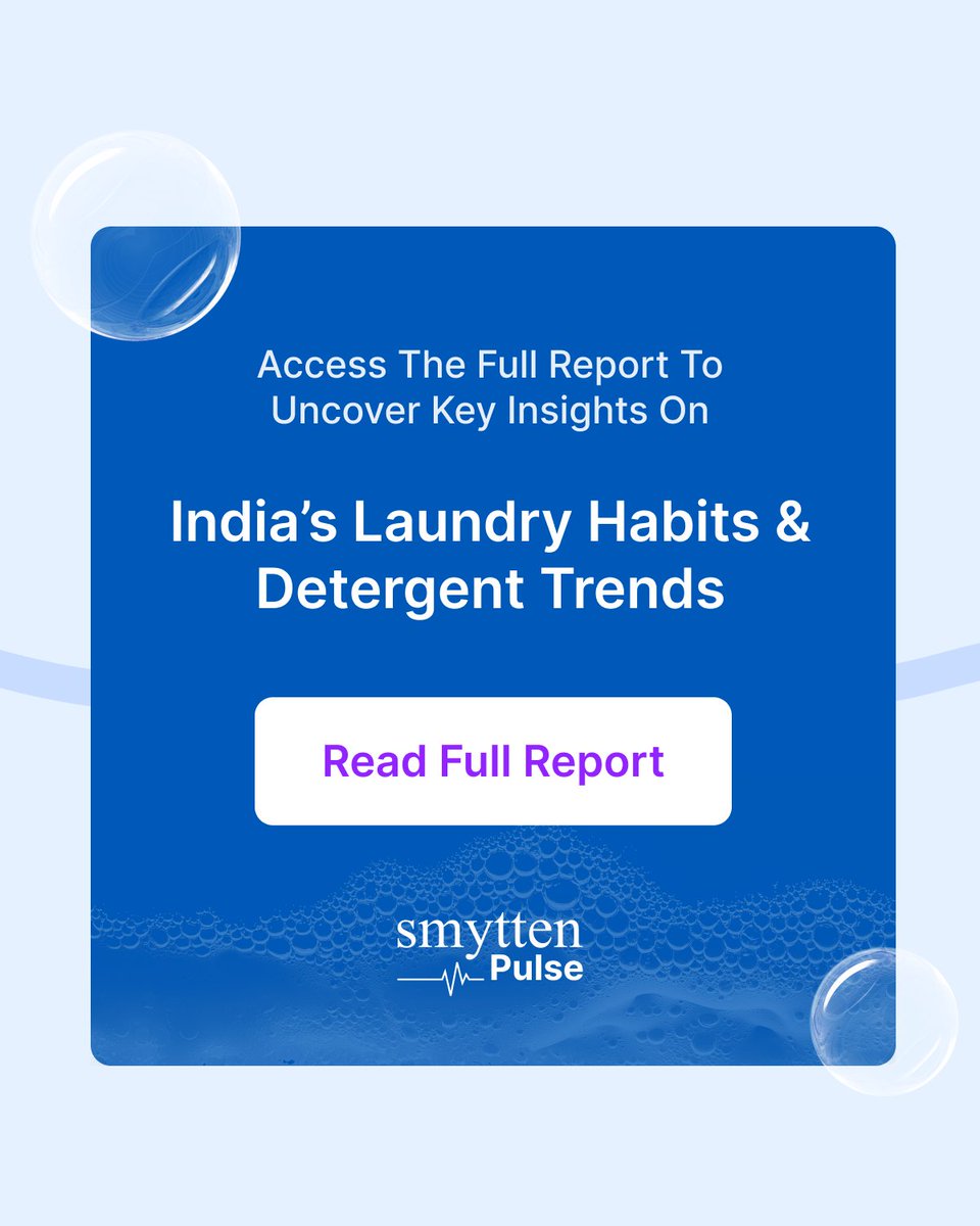 Laundry day frustrations, detergent debates, and why samples speak louder than claims - get a sneak peek into India’s laundry habits with our latest #PulseFinds.

Dive into the full report here 👇
[lnkd.in/gQJ9JqVd]

#ConsumerTrends #consumerbehaviour #d2c #MarketTrends