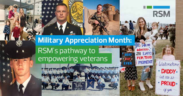rtlich's tweet image. I’m proud to work alongside veterans who bring unique skills and perspectives to our team. Their stories of achieving success, with the help of RSM’s supportive environment, are worth reading during #MilitaryAppreciationMonth. #GrowForwardatRSM rsm.buzz/4k0ZC14