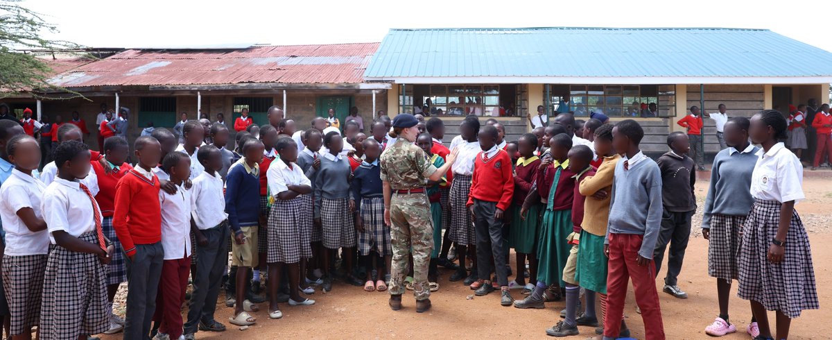 Our military transport dept trained pupils at #kimanjo Primary Sch in #LaikipiaNorth on road safety measures to enhance their road safety awareness, skills, and decision-making abilities necessary for navigating traffic safely. 
The team also donated reading &amp; writing materials.