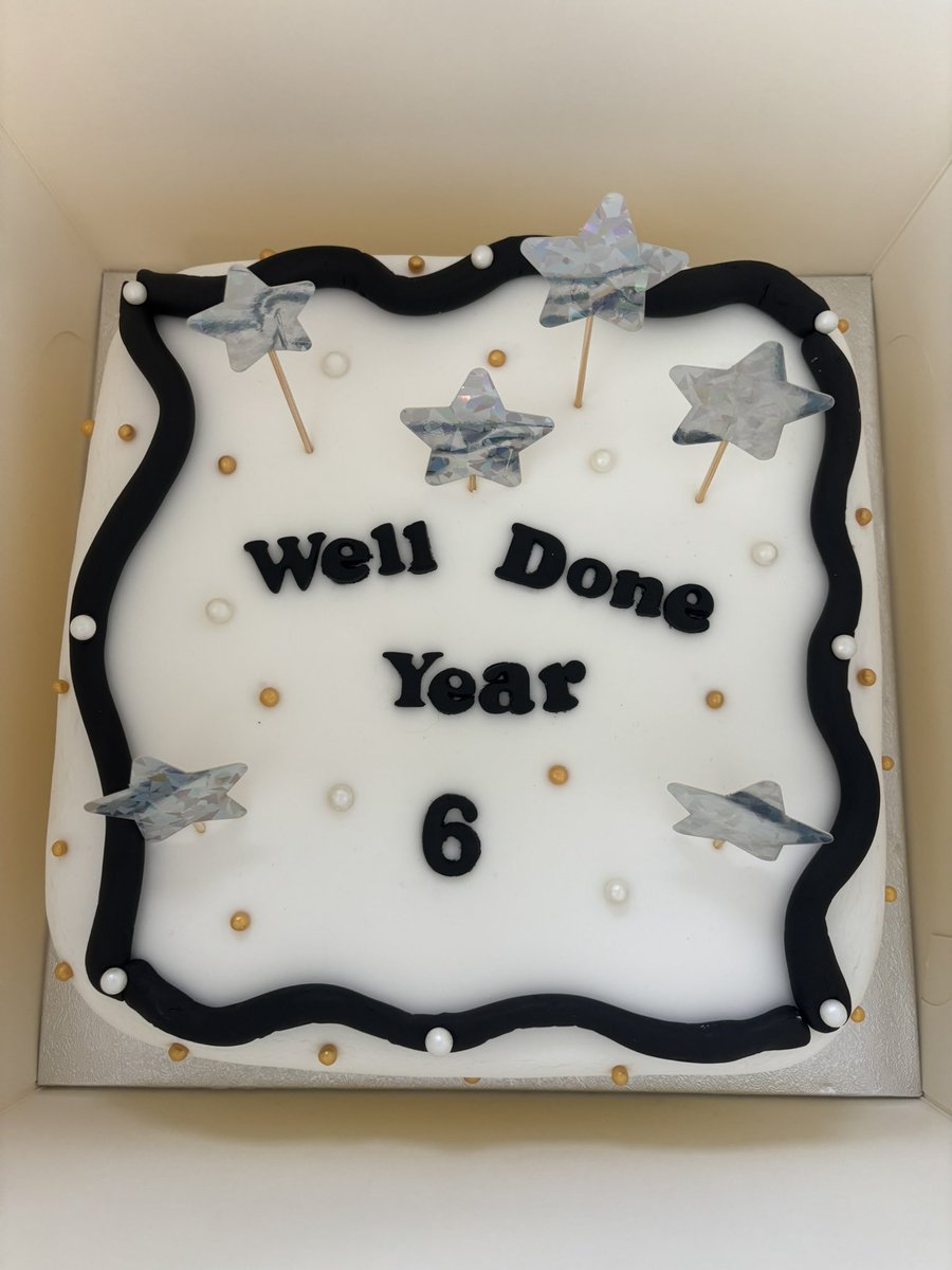 Well done to all of our year 6 children for completing your SATs. You have done us all proud and should be super proud of yourselves! Thank you G for the most beautiful cake. It also smells very yummy!