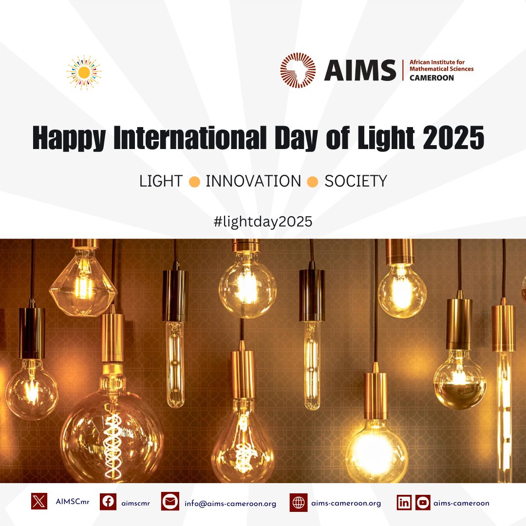 Happy International Day of Light!  May light continue to inspire innovation, connect us across boundaries, and brighten our shared future. 💡✨
#InternationalDayOfLight #ScienceForAll #LightForTheFuture #lightday2025