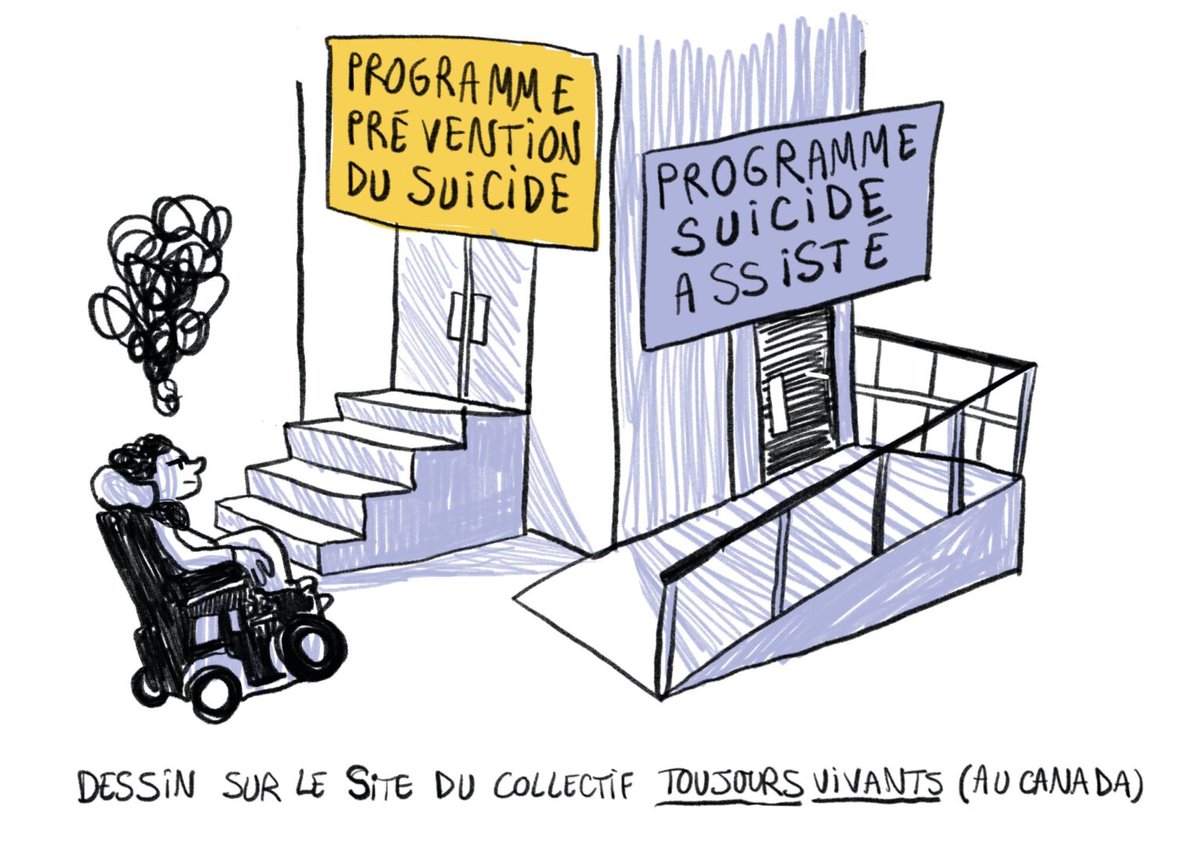 CBsictransit's tweet photo. Un dessin vaut souvent mieux qu'1 long discours pour comprendre l'objectif funeste du PL #FINDEVIE pour les #Handis #MaladesChroniques #Fols #Précaires 🤬 @EmmanuelMacron nous voulons #UneVieDigneAvantUneMortDigne #STOPLOIEUTHANASIE #HandiLivesMatter ♿✊ https://t.co/wK7DnqaJVd