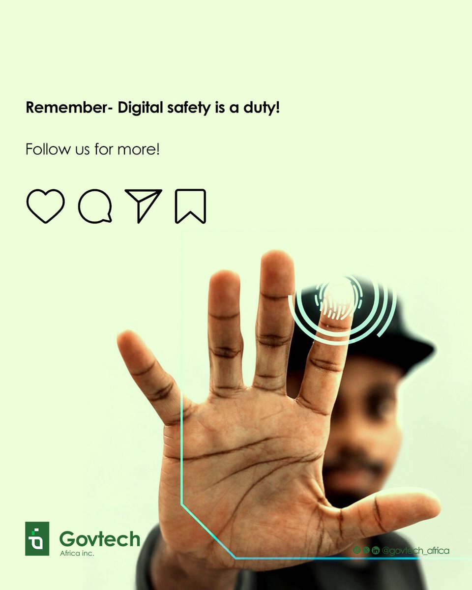 govtech_africa's tweet photo. A safer, more secure digital Africa starts with YOU!
#SafetyFriday #CyberSecurity #GovTechAfrica #DigitalCitizenship #PasswordSafety #SecureYourData https://t.co/sgLGOD0DlU