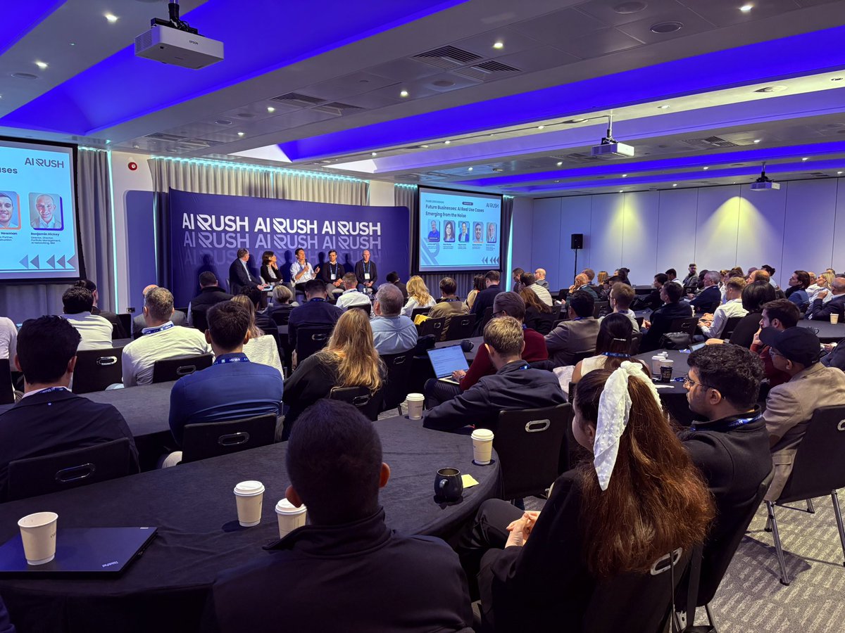 Full house from our inaugural edition of <a href="/joinairush/">AI Rush</a> in London.

The energy in the room is overwhelming.