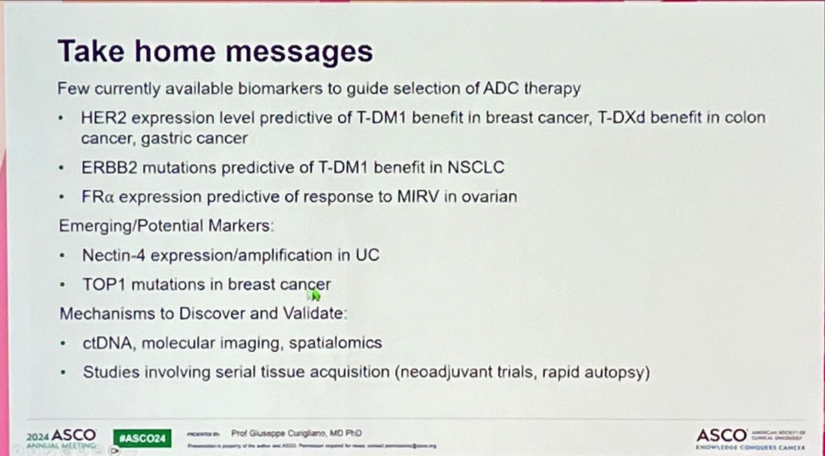 Pablo Mando (@pablomando) on Twitter photo Take home messages of a comprehensive overview on response and toxicity prediction biomarkers in ADC <a href="/curijoey/">G Curigliano MD PhD</a>
✅Few currently available biomarkers to guide selection
✅ A growing list of potential markers
✅ Need of Mechanisms to Discover and Validate biomarkers
#ESMOBreast25 Take home messages of a comprehensive overview on response and toxicity prediction biomarkers in ADC <a href="/curijoey/">G Curigliano MD PhD</a>
✅Few currently available biomarkers to guide selection
✅ A growing list of potential markers
✅ Need of Mechanisms to Discover and Validate biomarkers
#ESMOBreast25